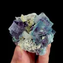 Natural Purple Phantom Fluorite and Quartz Cluster, Mineral Specimen: Yindu,Inner Mongolia (60*50*35MM) - image 2