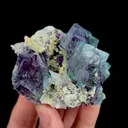 Natural Purple Phantom Fluorite and Quartz Cluster, Mineral Specimen: Yindu,Inner Mongolia (60*50*35MM) - image 6