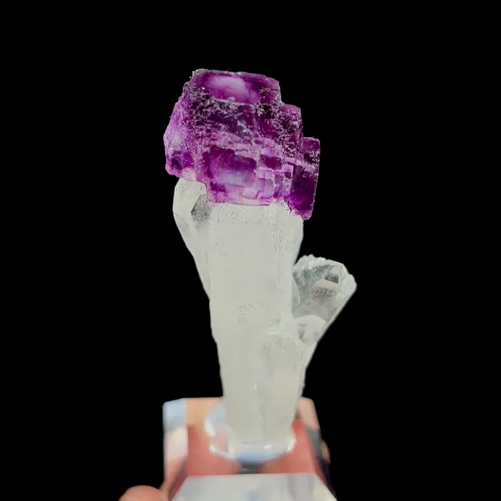 Natural Purple Phantom Fluorite and Quartz Cluster, Mineral Specimen:Yaogangxian,Hunan (30*20*60MM) - image 2