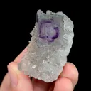 Natural Purple Phantom Fluorite and Quartz Cluster, Mineral Specimen:Yaogangxian,Hunan (45*30*25MM) - image 2