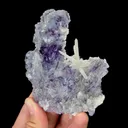 Natural Purple Phantom Fluorite and Quartz Cluster, Mineral Specimen:Yaogangxian,Hunan (80*95*15MM) - image 2