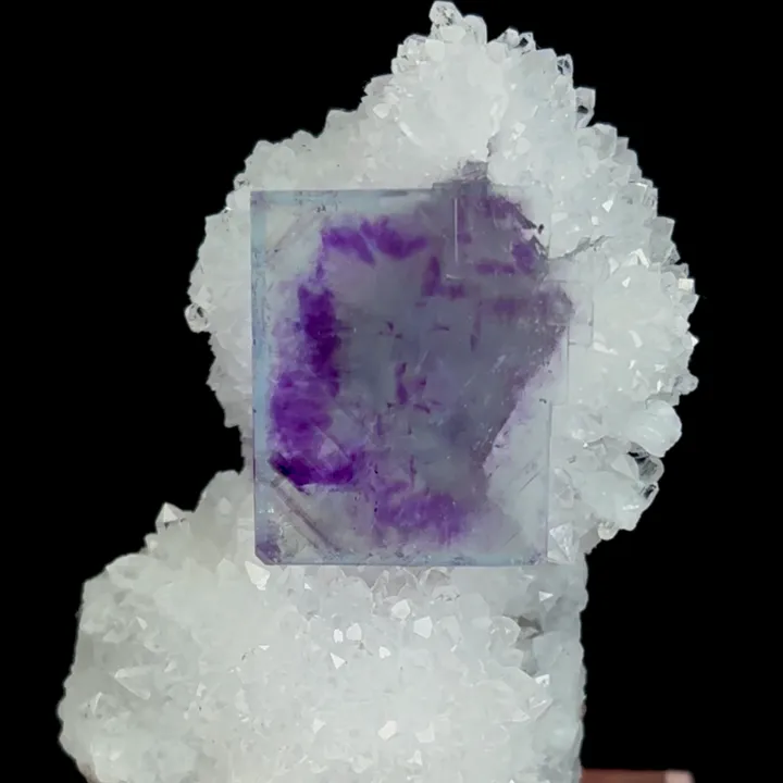 Natural Purple Phantom Fluorite and Quartz Cluster, Mineral Specimen:Zhejiang,China (35*20*55MM) - image 3