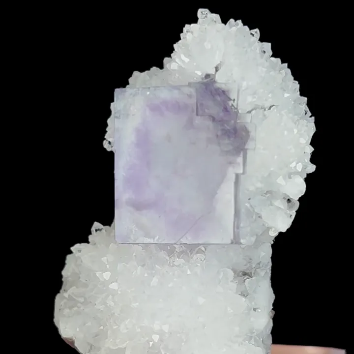 Natural Purple Phantom Fluorite and Quartz Cluster, Mineral Specimen:Zhejiang,China (35*20*55MM) - image 2