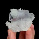 Natural Purple Phantom Fluorite and Quartz Cluster, Mineral Specimen:Zhejiang,China (55*45*35MM) - image 1