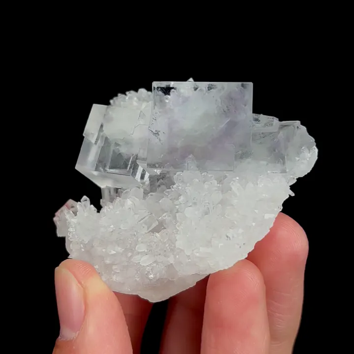 Natural Purple Phantom Fluorite and Quartz Cluster, Mineral Specimen:Zhejiang,China (55*45*35MM) - image 2
