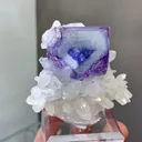 Natural Purple Phantom Fluorite and Quartz coexist comes from Yaogangxian,Hunan 55*25*50MM - image 2