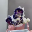 Natural Purple Phantom Fluorite and Quartz coexist comes from Yindu, Inner Mongolia 34*30*25MM - image 3
