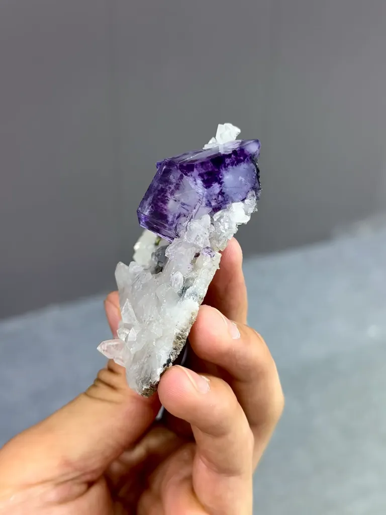 Natural Purple Phantom Fluorite and Quartz comes from Zhejiang,China 80*65*25MM - image 5