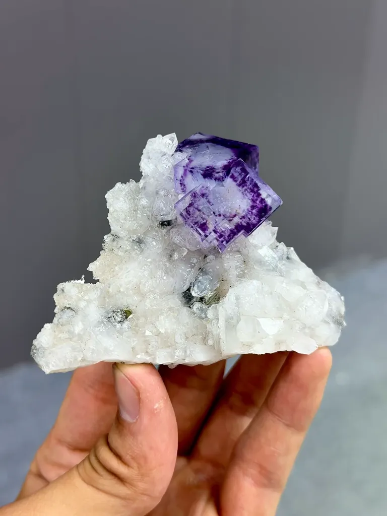 Natural Purple Phantom Fluorite and Quartz comes from Zhejiang,China 80*65*25MM - image 3