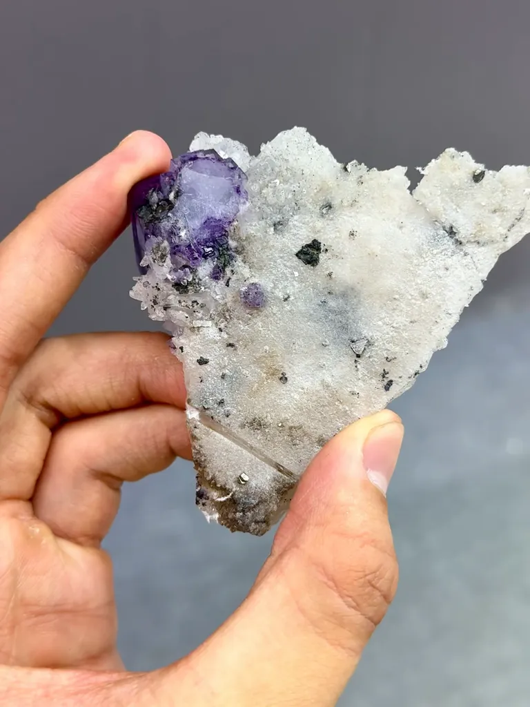 Natural Purple Phantom Fluorite and Quartz comes from Zhejiang,China 80*65*25MM - image 6