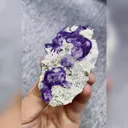 Natural Purple Phantom Fluorite and Quartz, Mineral Specimen: Inner Mongolia,China (50*95*25MM) - image 3