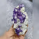 Natural Purple Phantom Fluorite and Quartz, Mineral Specimen: Inner Mongolia,China (50*95*25MM) - image 1