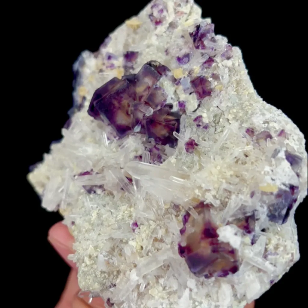 Natural Purple Phantom Fluorite and Quartz, Mineral Specimen: Inner Mongolia,China (90*75*30MM) - image 3