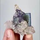 Natural Purple Phantom Fluorite and Quartz, Mineral Specimen: Yaogangxian,Hunan (55*60*45MM) - image 1