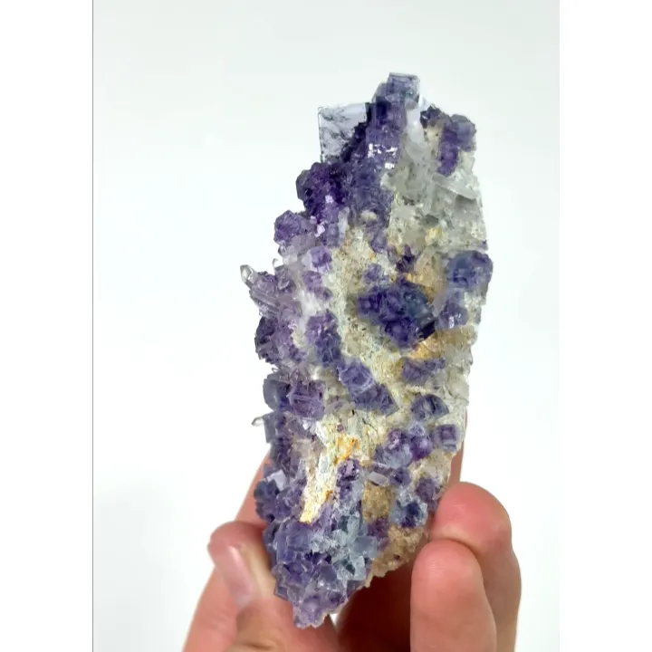 Natural Purple Phantom Fluorite and Quartz, Mineral Specimen: Yindu,Inner Mongolia (50*90*40MM) image