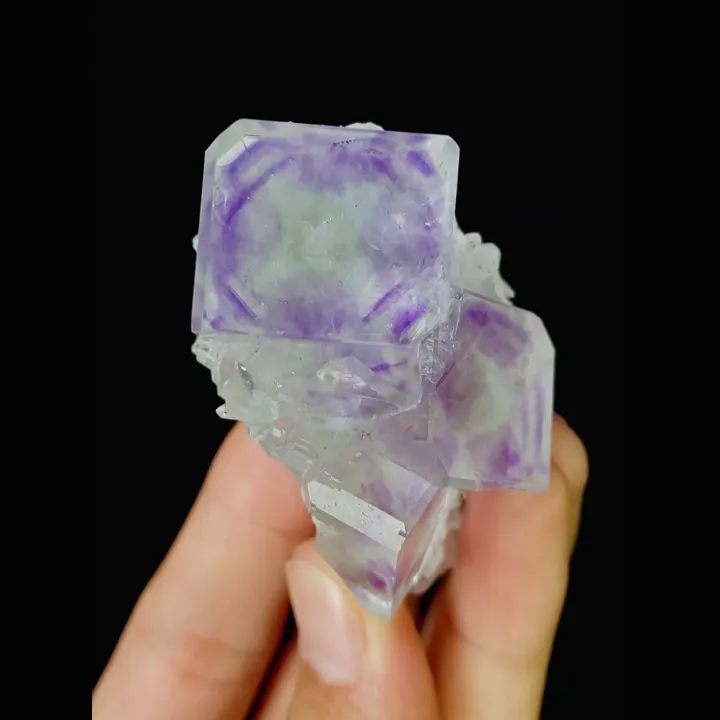Natural Purple Phantom Fluorite and Quartz, Mineral Specimen: Zhejiang,China (35*70*35MM) - image 6