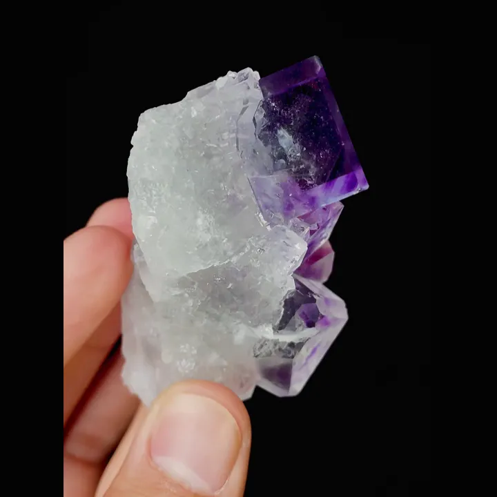 Natural Purple Phantom Fluorite and Quartz, Mineral Specimen: Zhejiang,China (35*70*35MM) - image 5