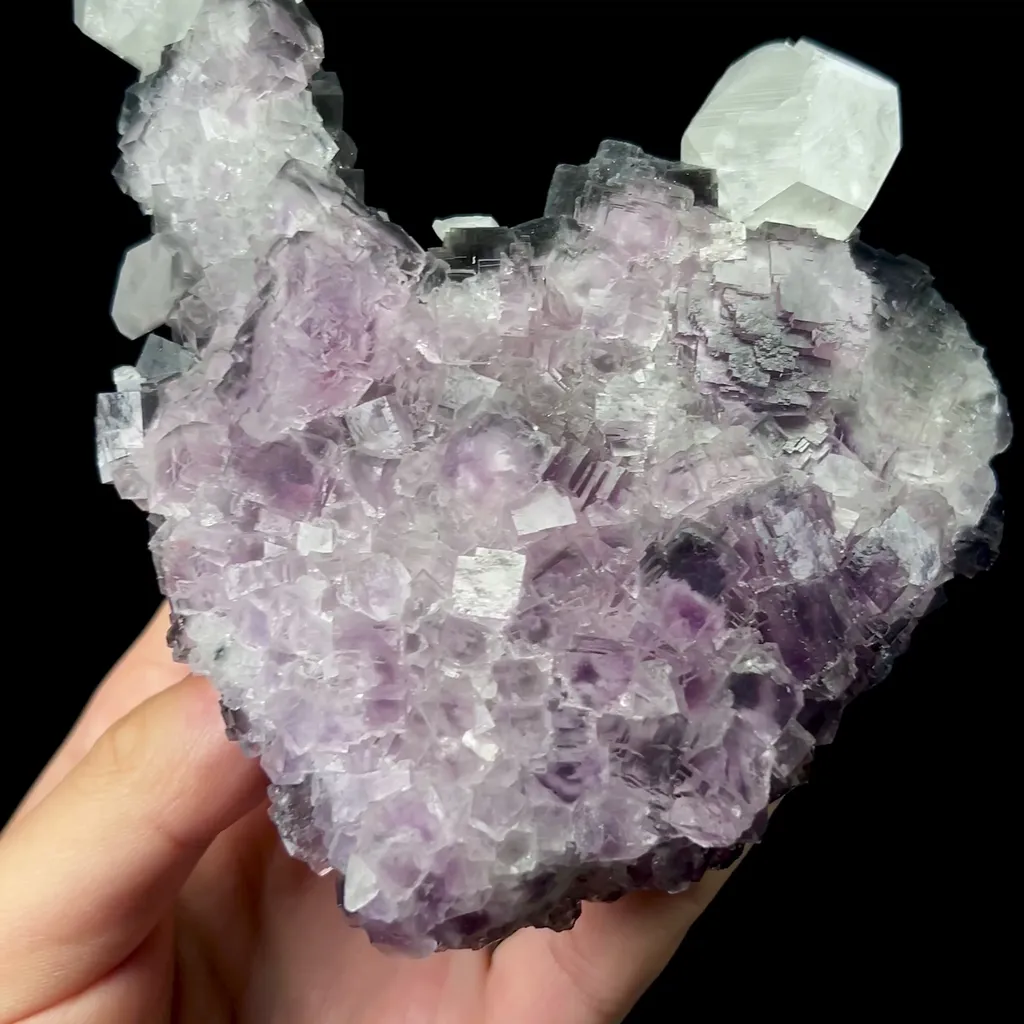Natural Purple Phantom Fluorite and Quartz Mineral Specimen,High Quality Specimen,FUJIAN,CHINA(120*120*35mm) image