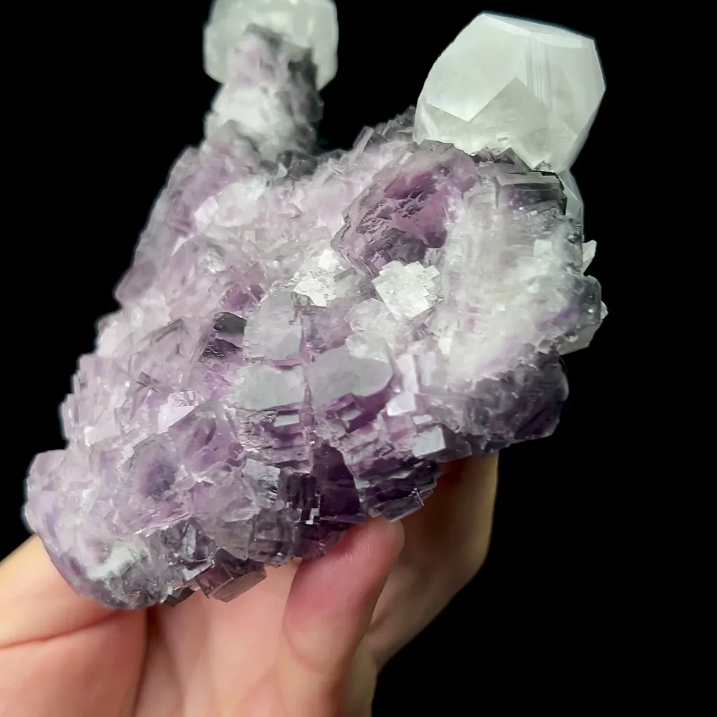 Natural Purple Phantom Fluorite and Quartz Mineral Specimen,High Quality Specimen,FUJIAN,CHINA(120*120*35mm) - image 2