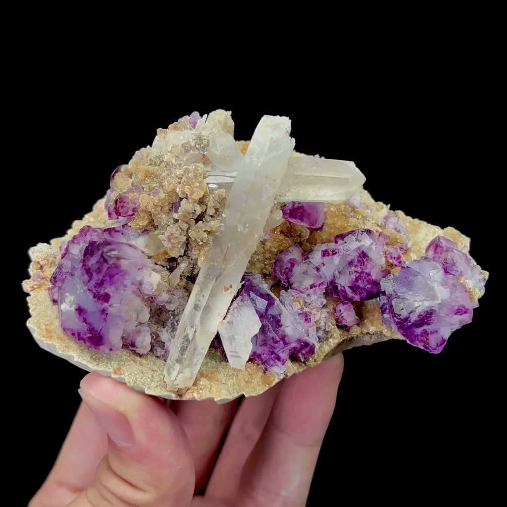 Natural Purple Phantom Fluorite and Quartz Mineral Specimen,High Quality Specimen,INNER MONGOLIA,CHINA(100*70*45mm) image