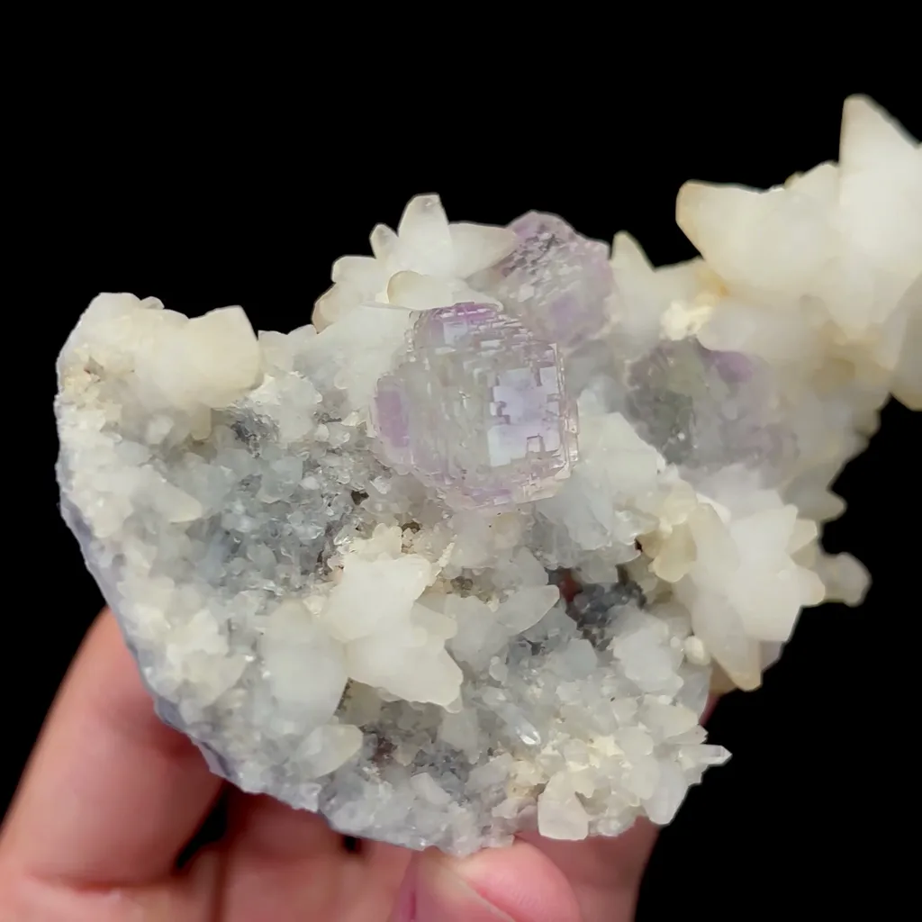Natural Purple Phantom Fluorite and Quartz Mineral Specimen,High Quality Specimen,SHANGBAO,HUNAN,CHINA(105*55*40mm) - image 2