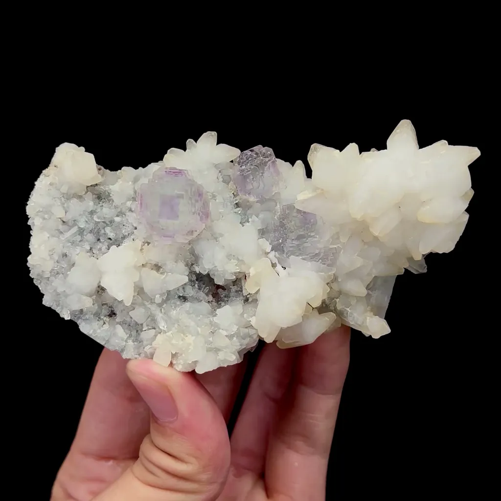Natural Purple Phantom Fluorite and Quartz Mineral Specimen,High Quality Specimen,SHANGBAO,HUNAN,CHINA(105*55*40mm) image