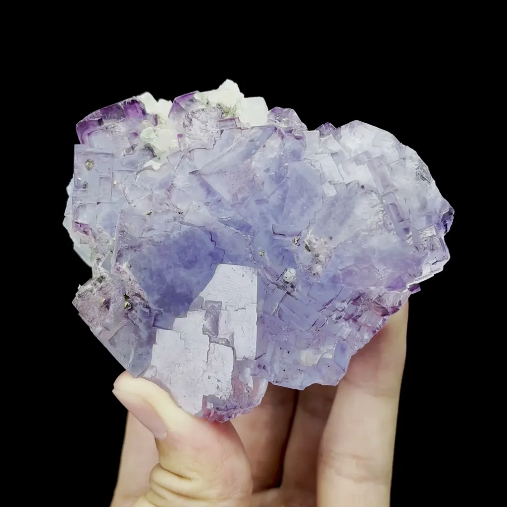 Natural Purple Phantom Fluorite and Quartz Mineral Specimen,High Quality Specimen,YAO GANG XIAN,HUNAN,CHINA(80*70*40mm) image