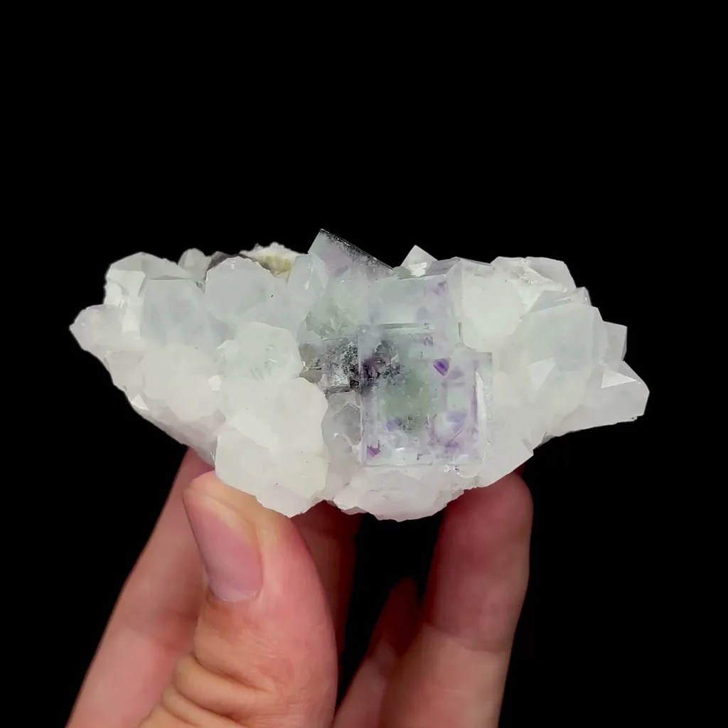 Natural Purple Phantom Fluorite and Quartz Mineral Specimen,High Quality Specimen,ZHEJIANG,CHINA(35*70*35mm) image