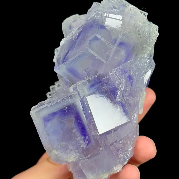 Natural Purple Phantom Fluorite and Quartz, Mineral Specimen:Xianghualing,Hunan (115*65*65MM) - image 4