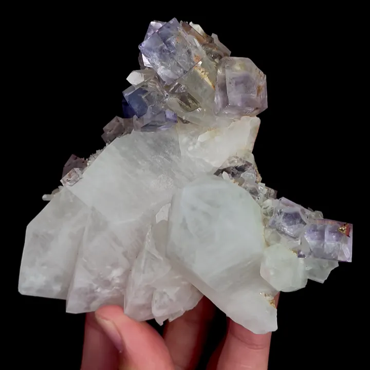 Natural Purple Phantom Fluorite and Quartz, Mineral Specimen:Yaogangxian,Hunan (110*95*50MM) image