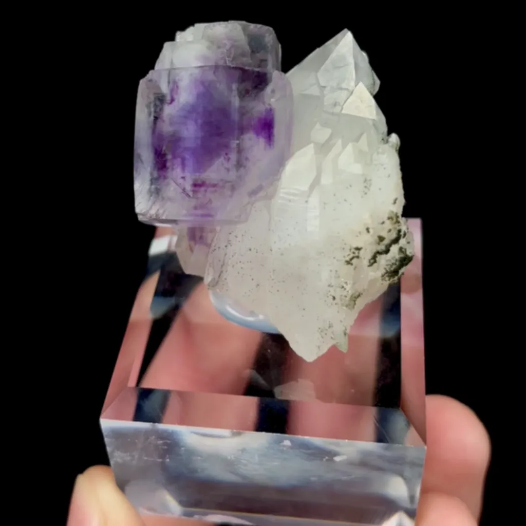 Natural Purple Phantom Fluorite and Quartz, Mineral Specimen:Yaogangxian,Hunan (35*20*30MM) - image 5