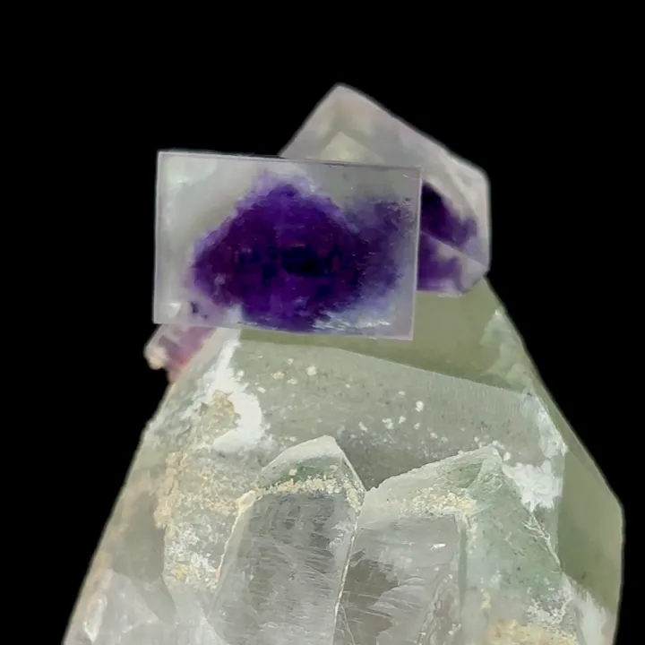 Natural Purple Phantom Fluorite and Quartz, Mineral Specimen:Yaogangxian,Hunan (40*40*85MM) image