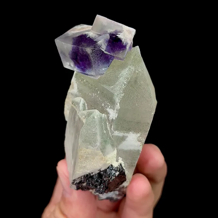 Natural Purple Phantom Fluorite and Quartz, Mineral Specimen:Yaogangxian,Hunan (40*40*85MM) - image 5