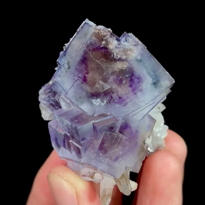 Natural Purple Phantom Fluorite and Quartz, Mineral Specimen:Yaogangxian,Hunan (40*50*25MM) image