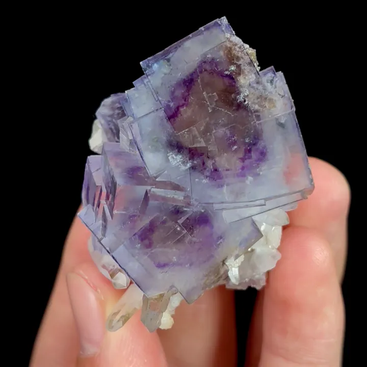 Natural Purple Phantom Fluorite and Quartz, Mineral Specimen:Yaogangxian,Hunan (40*50*25MM) - image 4