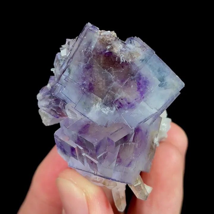 Natural Purple Phantom Fluorite and Quartz, Mineral Specimen:Yaogangxian,Hunan (40*50*25MM) - image 2