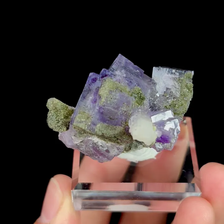 Natural Purple Phantom Fluorite and Quartz, Mineral Specimen:Yaogangxian,Hunan (45*30*30MM) - image 3