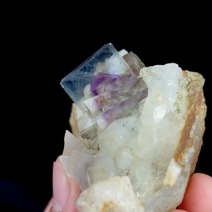 Natural Purple Phantom Fluorite and Quartz, Mineral Specimen:Yaogangxian,Hunan (45*55*40MM) - image 4