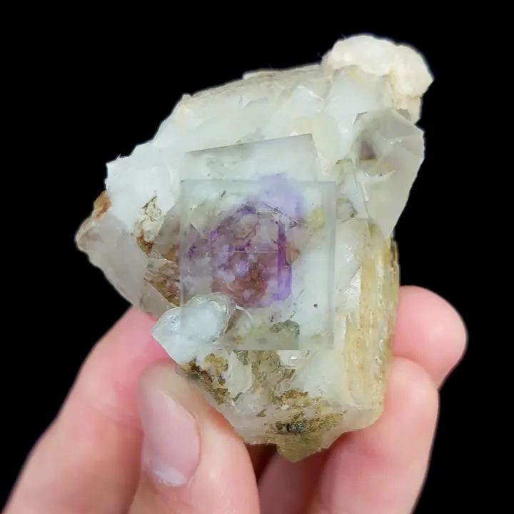 Natural Purple Phantom Fluorite and Quartz, Mineral Specimen:Yaogangxian,Hunan (45*55*40MM) image