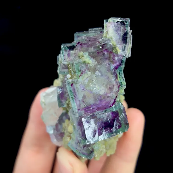 Natural Purple Phantom Fluorite and Quartz, Mineral Specimen:Yaogangxian,Hunan (45*65*35MM) - image 4
