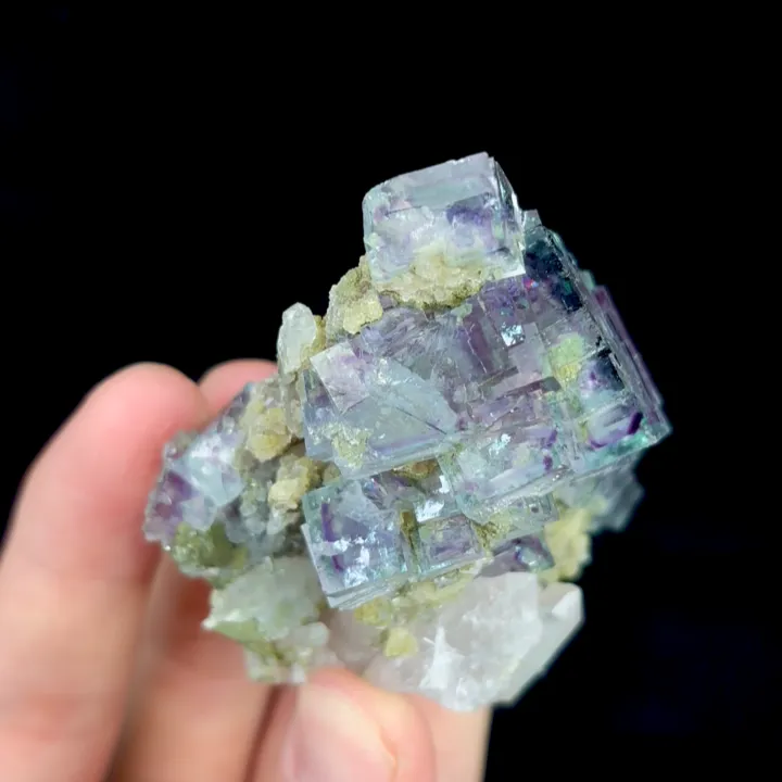 Natural Purple Phantom Fluorite and Quartz, Mineral Specimen:Yaogangxian,Hunan (45*65*35MM) - image 3