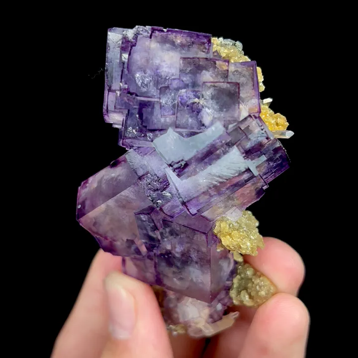 Natural Purple Phantom Fluorite and Quartz, Mineral Specimen:Yaogangxian,Hunan (45*75*25MM) image