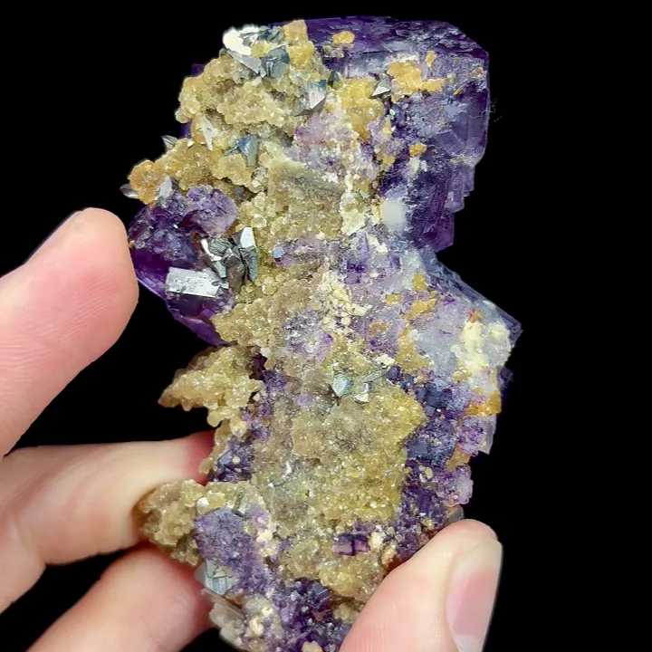 Natural Purple Phantom Fluorite and Quartz, Mineral Specimen:Yaogangxian,Hunan (45*75*25MM) - image 3