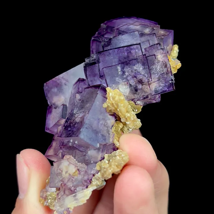 Natural Purple Phantom Fluorite and Quartz, Mineral Specimen:Yaogangxian,Hunan (45*75*25MM) - image 4