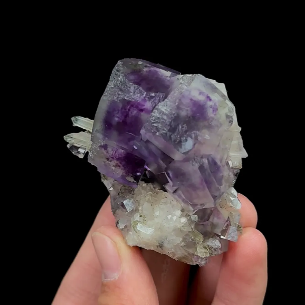 Natural Purple Phantom Fluorite and Quartz, Mineral Specimen:Yaogangxian,Hunan (55*50*30MM) - image 5