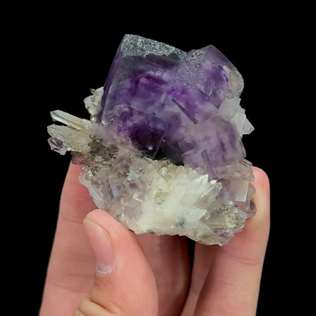 Natural Purple Phantom Fluorite and Quartz, Mineral Specimen:Yaogangxian,Hunan (55*50*30MM) - image 9