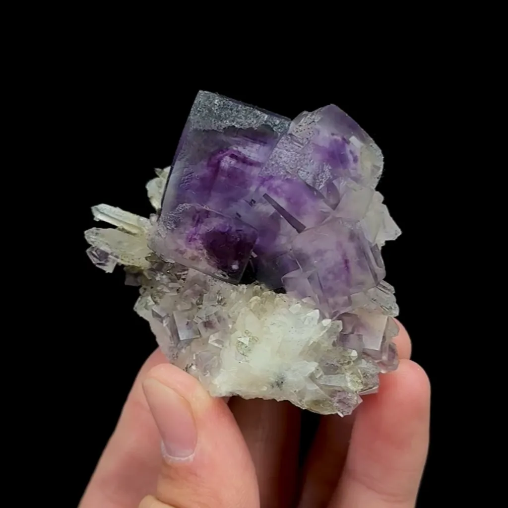 Natural Purple Phantom Fluorite and Quartz, Mineral Specimen:Yaogangxian,Hunan (55*50*30MM) image