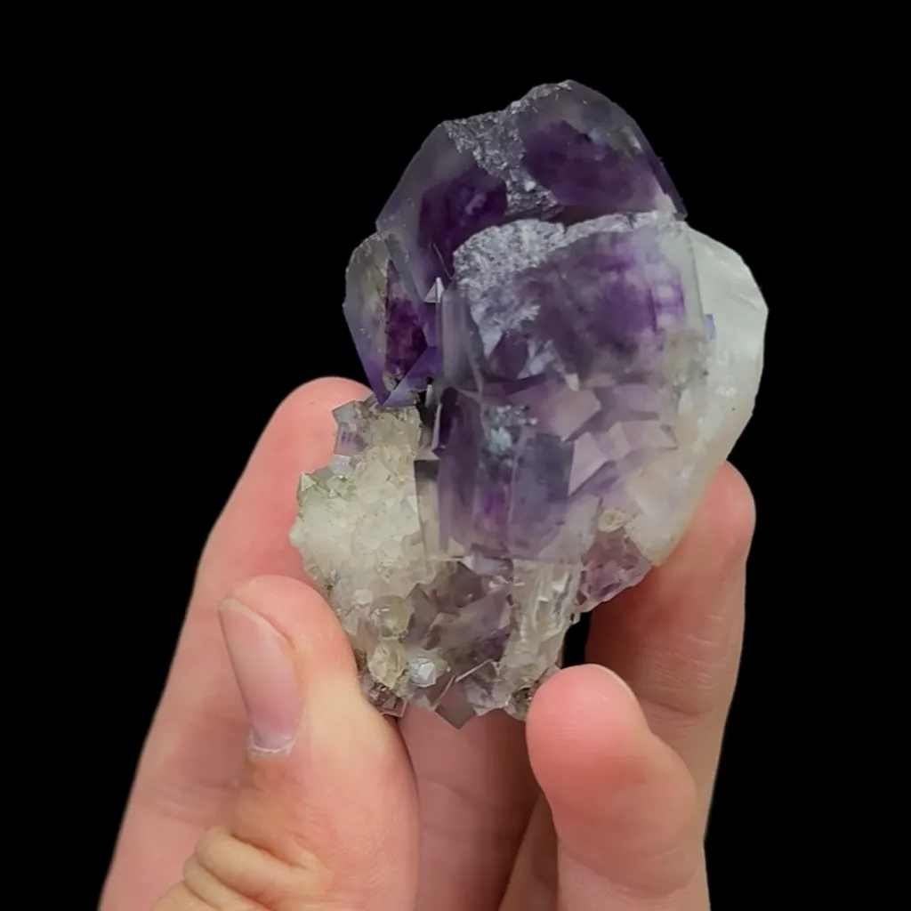 Natural Purple Phantom Fluorite and Quartz, Mineral Specimen:Yaogangxian,Hunan (55*50*30MM) - image 8