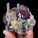 Natural Purple Phantom Fluorite and Quartz, Mineral Specimen:Yaogangxian,Hunan (60*60*35MM) - image 1