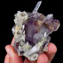 Natural Purple Phantom Fluorite and Quartz, Mineral Specimen:Yaogangxian,Hunan (60*60*35MM) - image 4